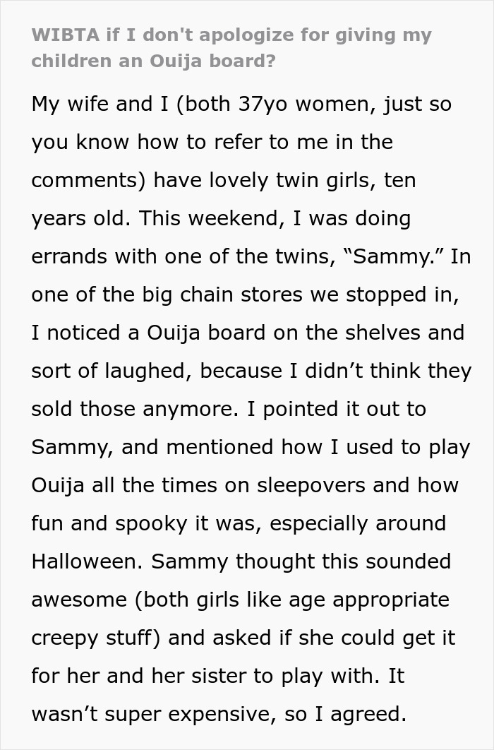 Elderly Neighbor Wants An Apology From Mom After She Laughs At Her Warnings About Kids&rsquo; Ouija Board