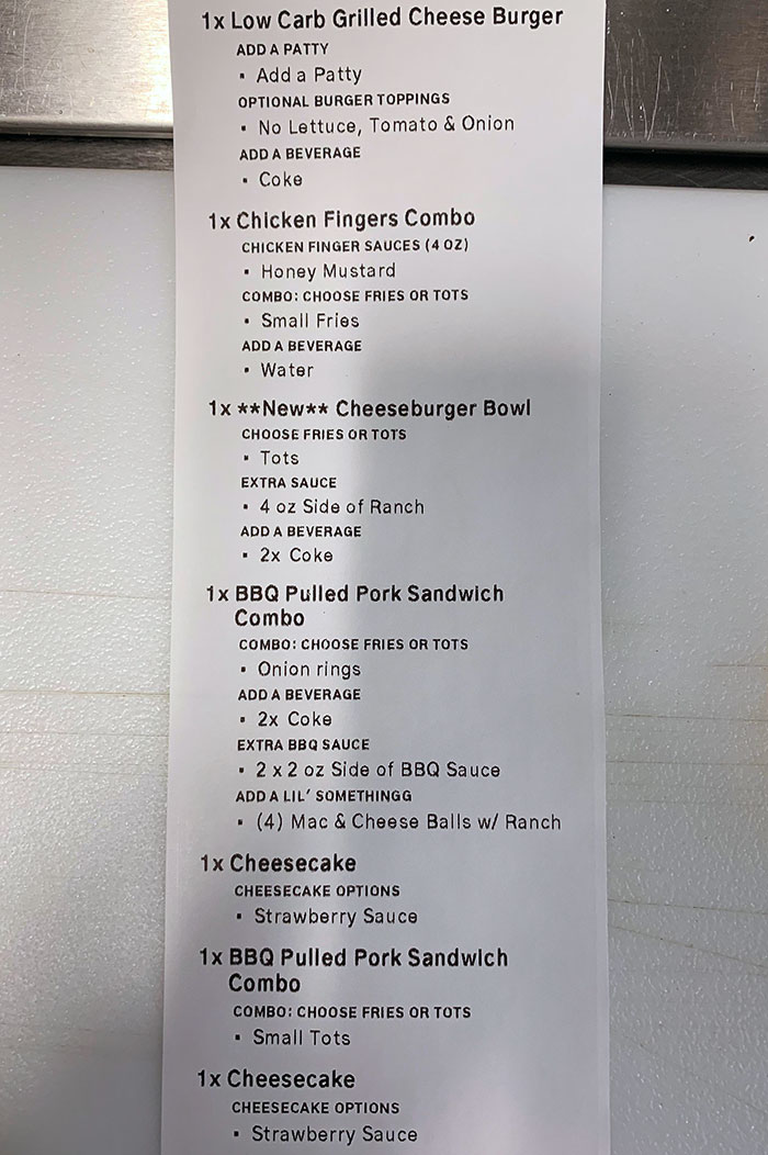 5 Minutes Before Closing. It's The Sides In Small Font That Get To Me. I'm The Only Guy In The Kitchen At This Point