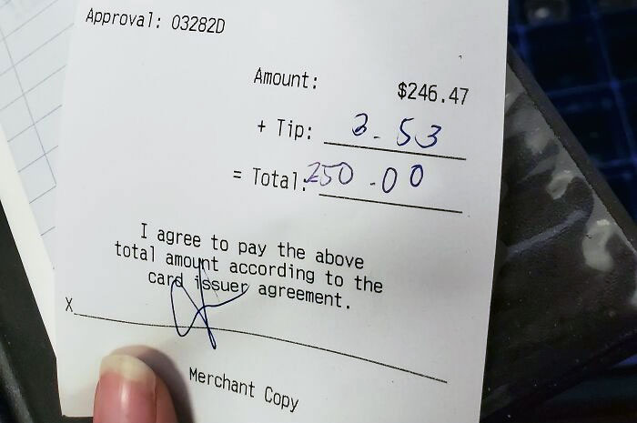 I Served That Night And Got $12 Taken Out Of My Tipshare For This Tab. I Literally Paid To Serve This Table For 2 Hours