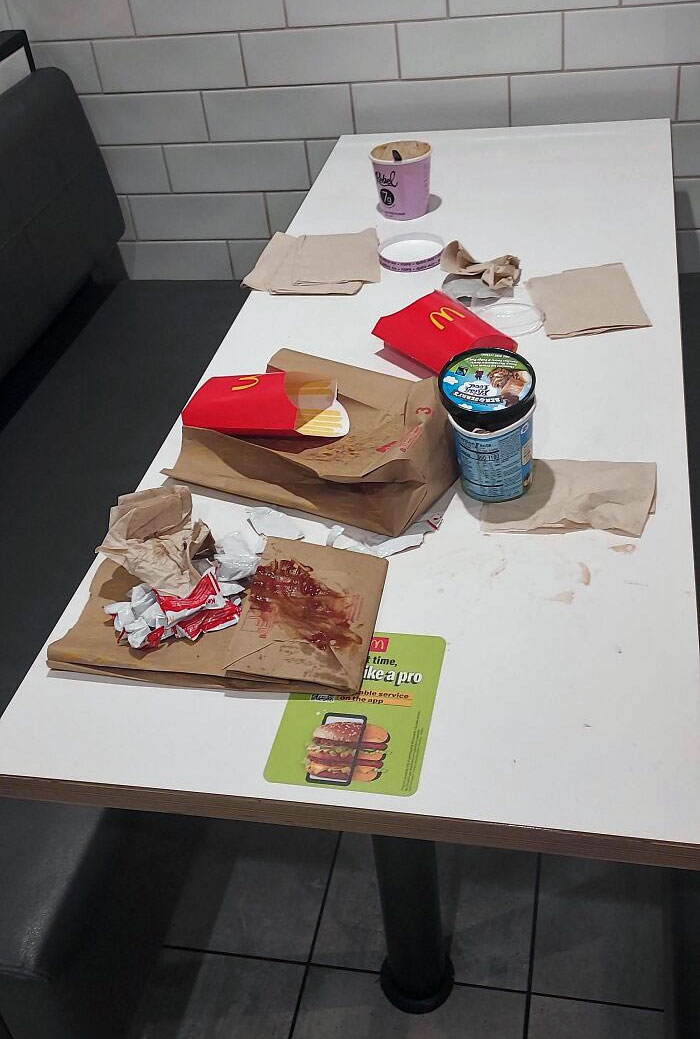 The Mess Left At My McDonald's. 2 Grown Adults With No Kids
