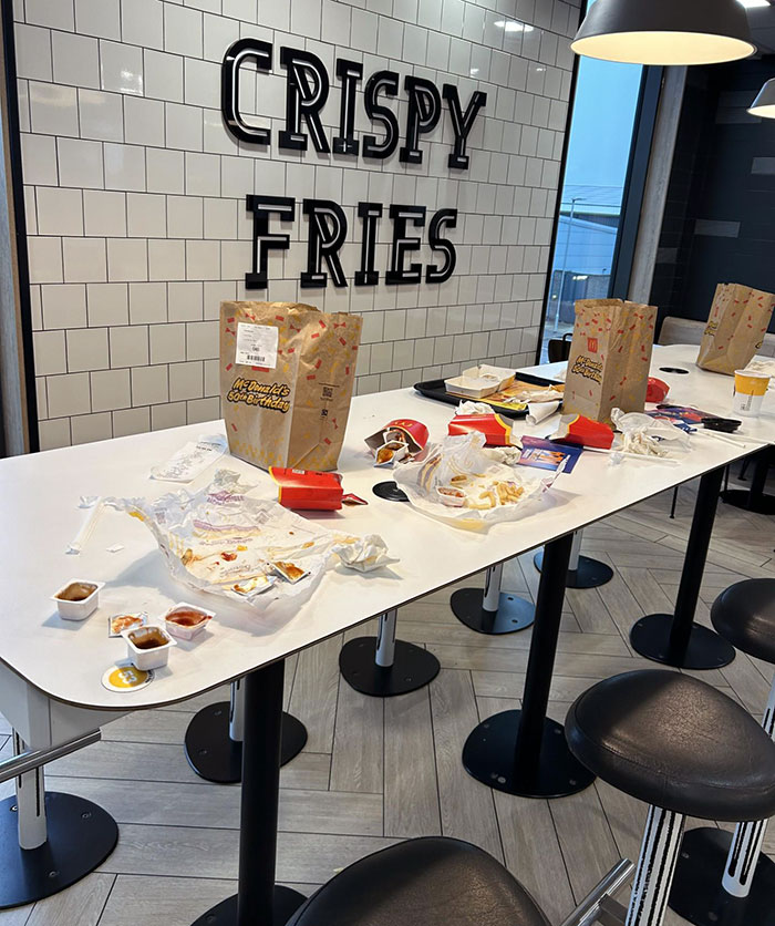 I Went To My Local McDonald's Tonight As A Customer. I Went Upstairs To Find Somewhere To Sit And Saw This. I Hate People