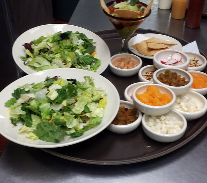An Older Picture When I Was A Server And These People Got Salads With Everything On The Side
