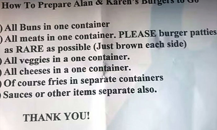 Couple Showed Up At Restaurant With Special Requirements For The Order