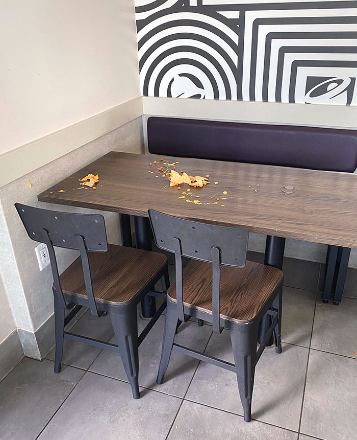 How A Taco Bell Table Was Left. Early 20s Couple. I’m Ashamed To Be In The Same Age Bracket As Them