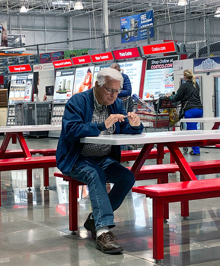 This Nasty Guy Cutting And Leaving His Nails At A Costco Food Court Table