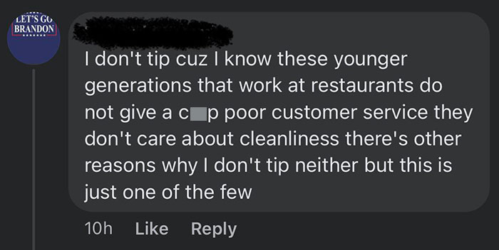 On A Post About Tipping Servers