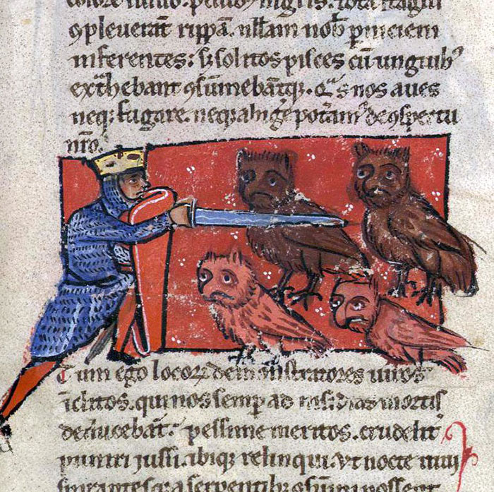 Owl Fight By Godfrey Of Viterbo, Italy 13th Century