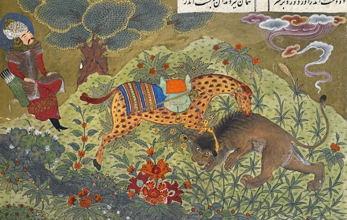 The King Sits On The Top Left As His Horse Protects Him From A Lion, 1486