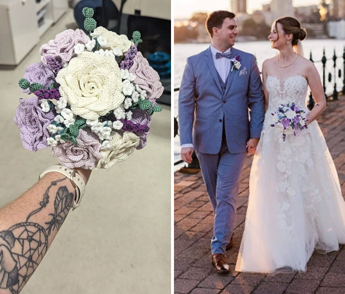 I Did It! I Crocheted My Wedding Bouquet! (And Got Married!)