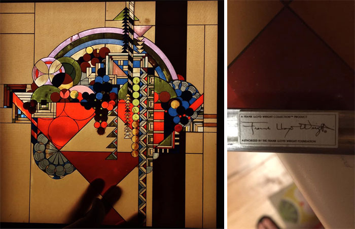 I About Squealed When I Found This Frank Lloyd Wright Glass Panel At The Salvation Army In Elk River, Mn For, Get This....$4.99! I Display It Proudly In My Kitchen Window