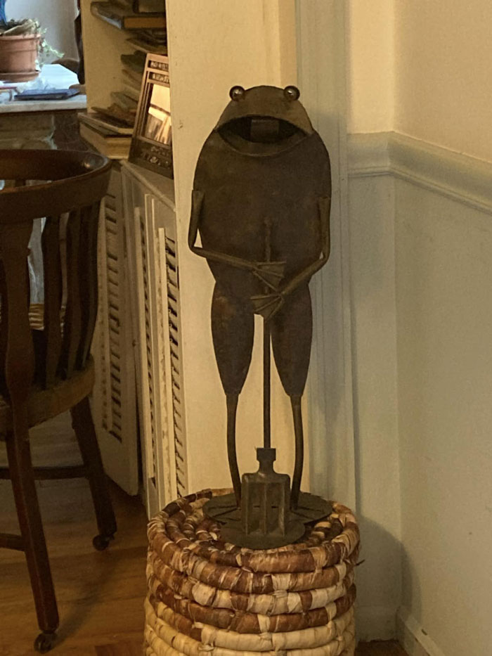 My Grandmother Passed Away Recently (It Was Quiet And Painless At 92) And I Am Inheriting This Absolute Masterpiece Frog. My Mom Doesn’t Get Why I Want Him But I Think This Group Will Appreciate