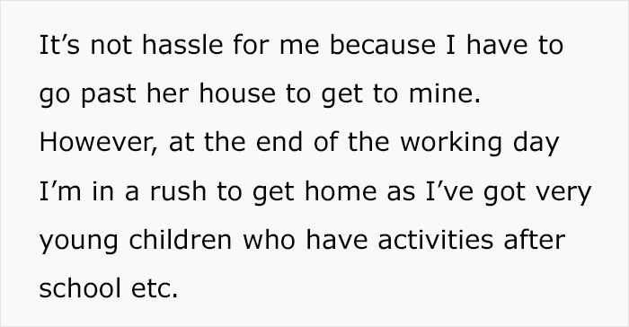 Woman Constantly Takes Overly Long To Get Ready, Loses The Free Rides Her Coworker Used To Give