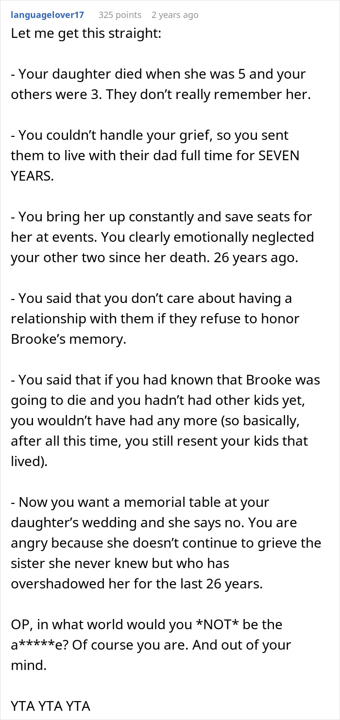 Grieving Mom Insists On Honoring Her Lost Child At Daughter&rsquo;s Wedding, Gets A Hit Of Reality