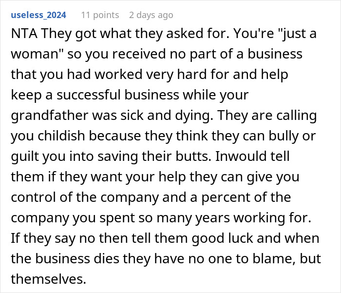 Men Laugh After Granddaughter Is Forced Out Of Business, Beg Her To Return As Everything Fails