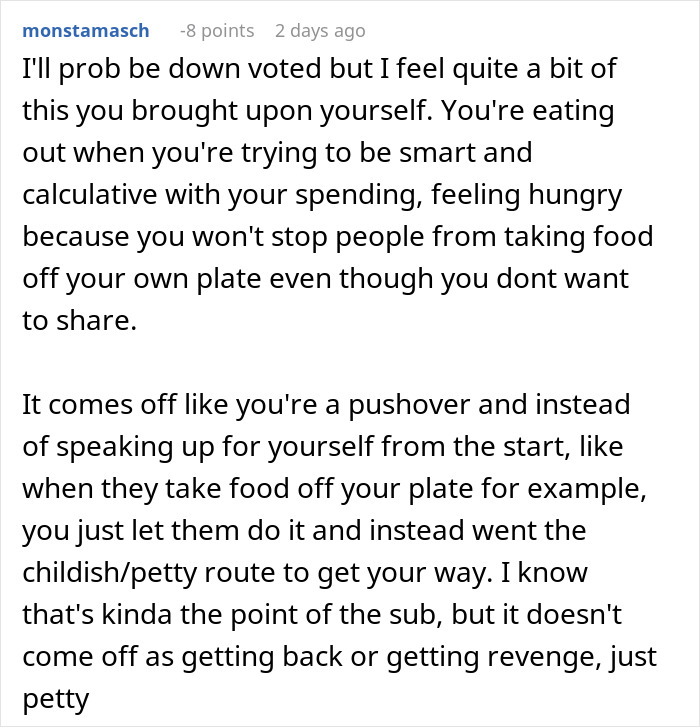 Guy Starts Ordering A Lot Of Food After Coworkers Refuse To Stop Splitting The Bill