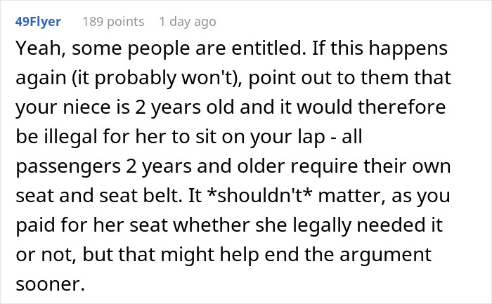 Passenger Demands Toddler Move From Paid Seat: "Not Ask, But Demand" Passenger Demands Toddler Move From Paid Seat: "Not Ask, But Demand"