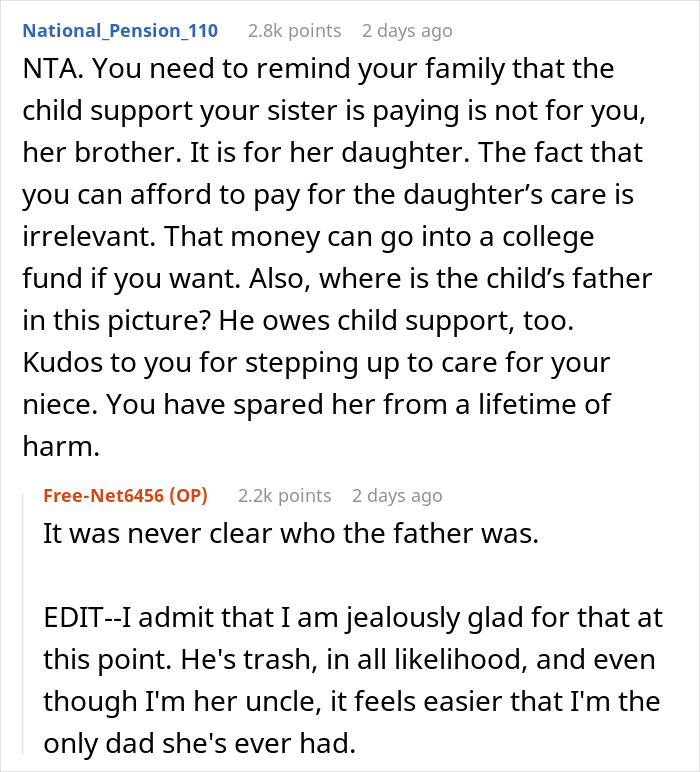 "I Don't Want To Let It Go": Guy Won't Change His Mind Over Child Support From Sister For Her Kid