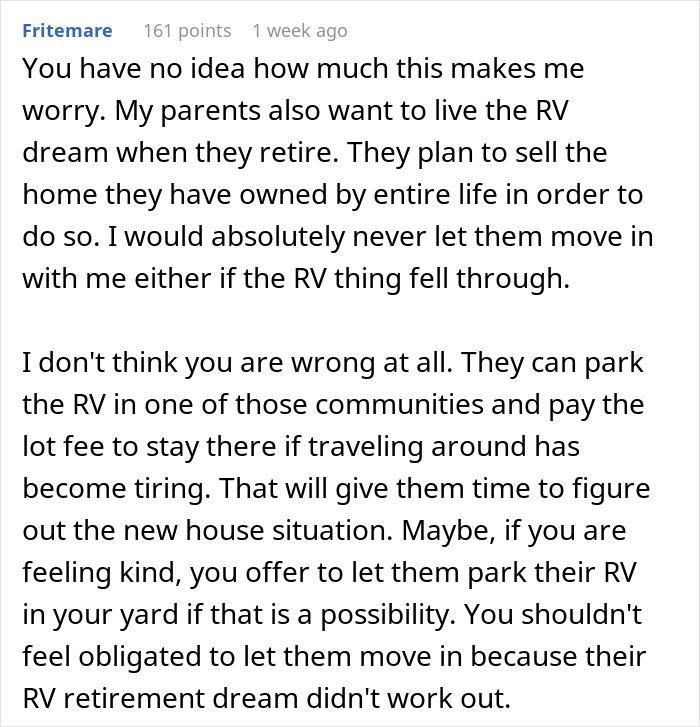 Woman Refuses To Take In Her Parents After They Regretted Pursuing Their Dream, Is Called Selfish