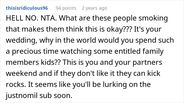 SIL Asks Bride To Babysit During Her Wedding, Is Shocked She&rsquo;s Told Absolutely No