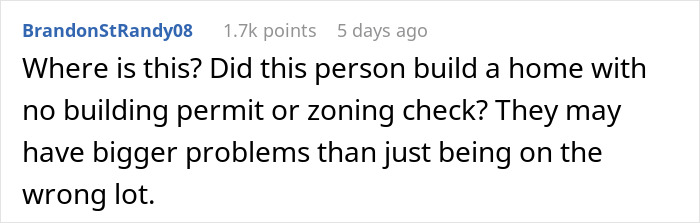 Guy Turns To Web For Legal Advice After 100% Of Neighbor’s House Is Built On His Property Guy Turns To Web For Legal Advice After 100% Of Neighbor’s House Is Built On His Property