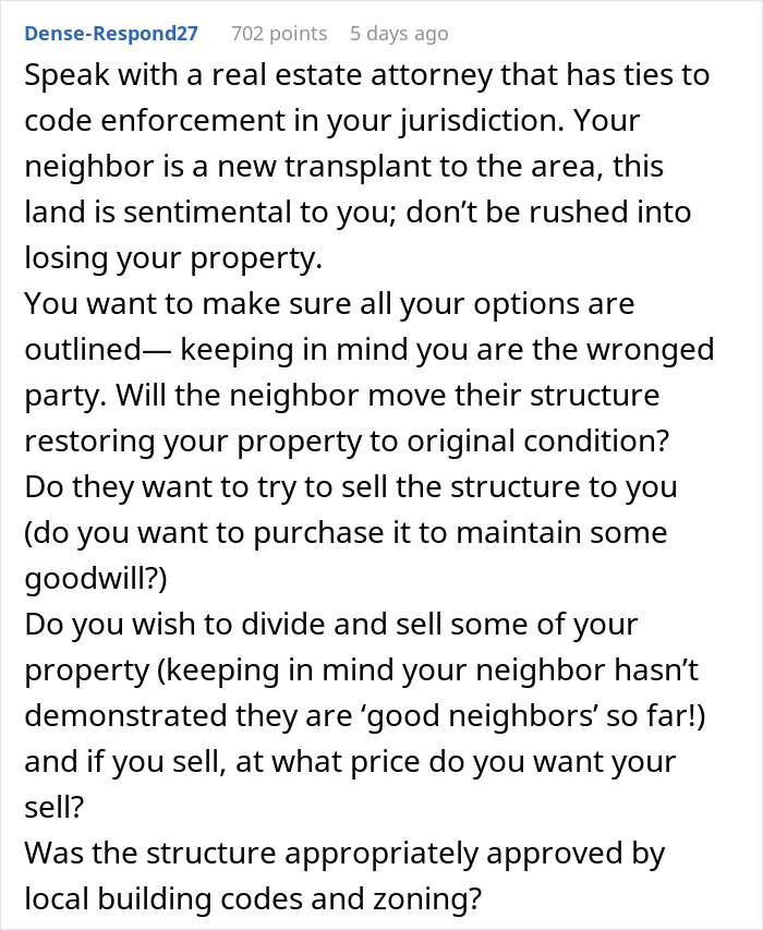 Guy Turns To Web For Legal Advice After 100% Of Neighbor’s House Is Built On His Property Guy Turns To Web For Legal Advice After 100% Of Neighbor’s House Is Built On His Property