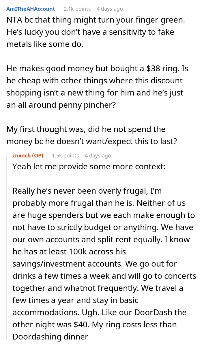 Woman Adores Her Engagement Ring, Changes Her Mind After Finding Out How Much It Cost