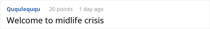 Comment from Ququleququ: "Welcome to midlife crisis," reflecting on single dad's college life memories.