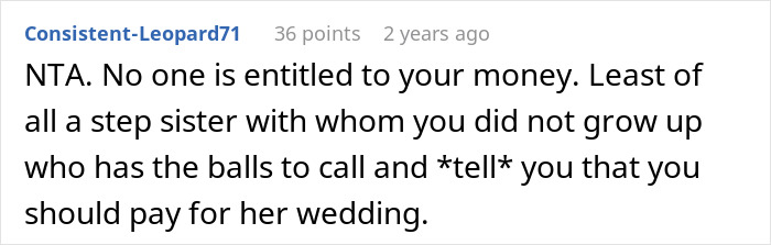 Guy Refuses To Fund Stepsister&rsquo;s Wedding, Calls Out Mom&rsquo;s Choices When She Protests