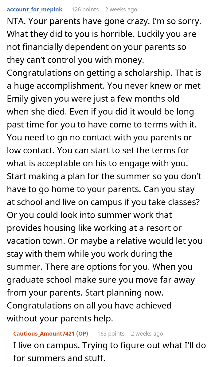Parents Want 18YO To Forever Grieve Sister He Never Knew, Enraged He Won't Take Her Pic To Dorm Parents Want 18YO To Forever Grieve Sister He Never Knew, Enraged He Won't Take Her Pic To Dorm