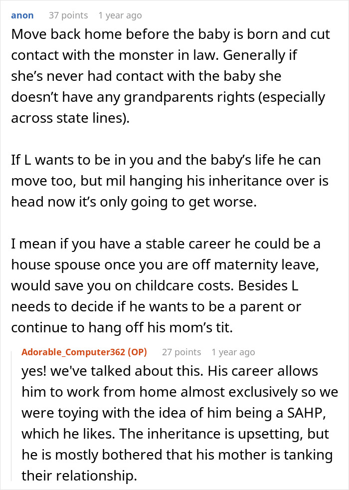MIL Threatens Legal Action To Stop Pregnant DIL From Moving With Baby