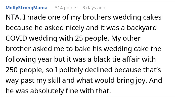 Hobby Baker Offers To Pay $250 Towards Cousin’s Wedding Cake As A Gift, Drama Ensues Hobby Baker Offers To Pay $250 Towards Cousin’s Wedding Cake As A Gift, Drama Ensues