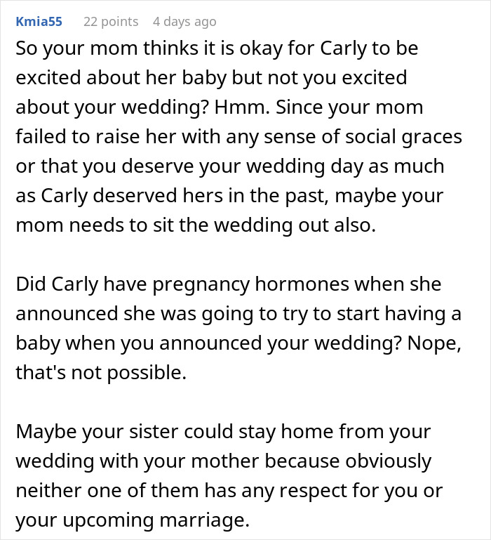 Pregnant Sister Plans Her Gender Reveal On Woman&rsquo;s Wedding Weekend, Gets Uninvited