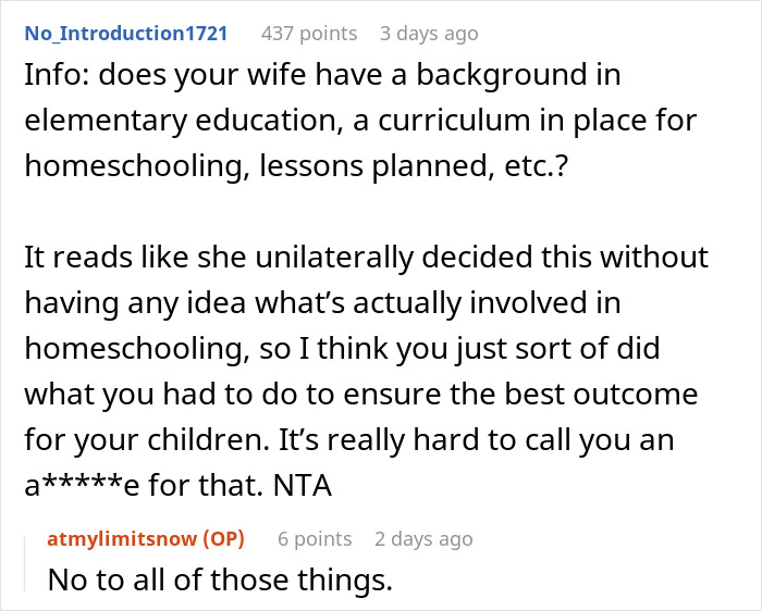 Husband Enrolls Kids In Public School After "Crunchy Mom" Fails At Homeschooling