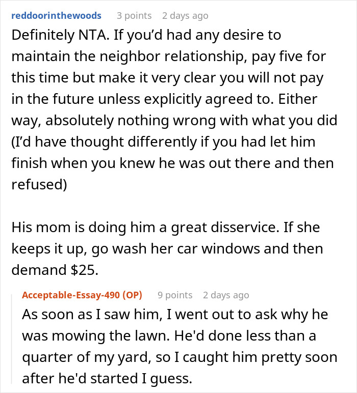 Kid Cuts Neighbors' Lawn To Earn Some Cash, Man Refuses To Pay Him, Mom Goes Livid Kid Cuts Neighbors' Lawn To Earn Some Cash, Man Refuses To Pay Him, Mom Goes Livid