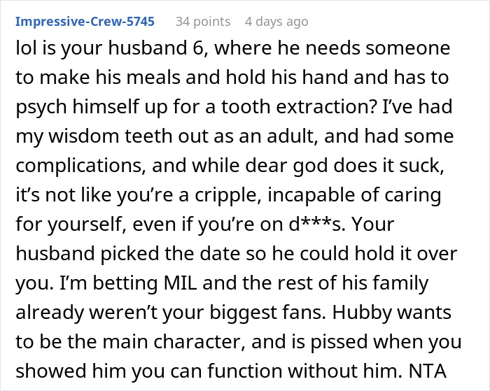 Woman Chooses Greece Vacation Over Helping Husband After Wisdom Teeth Removal, Family Livid