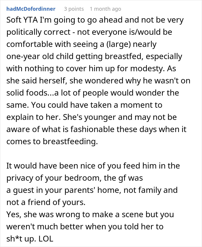 &ldquo;Not A Phrase I Thought Real People Said&rdquo;: Mom Blows Up At Brother&rsquo;s GF Over Breastfeeding