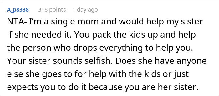 Mom Refuses To Help Sibling During An Emergency, Is Shocked They Won&rsquo;t Come At Her Beck And Call