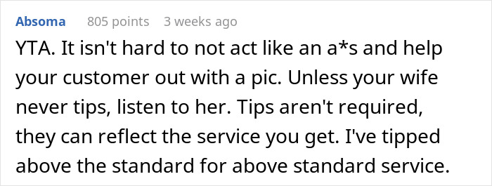 Man Calls Out Wife For Not Tipping A Server After She Denied Her Request, Gets A Reality Check Man Calls Out Wife For Not Tipping A Server After She Denied Her Request, Gets A Reality Check
