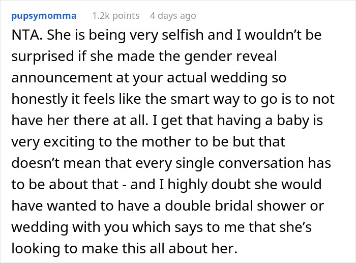 Pregnant Sister Plans Her Gender Reveal On Woman&rsquo;s Wedding Weekend, Gets Uninvited