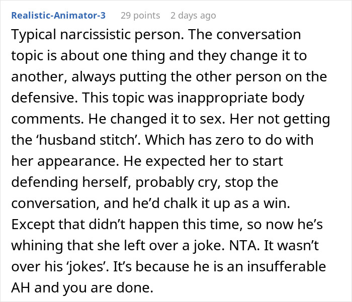 Man Resents Wife For Not Doing The &ldquo;Husband Stitch&rdquo; And Makes Fun Of Her Body In Front Of Family