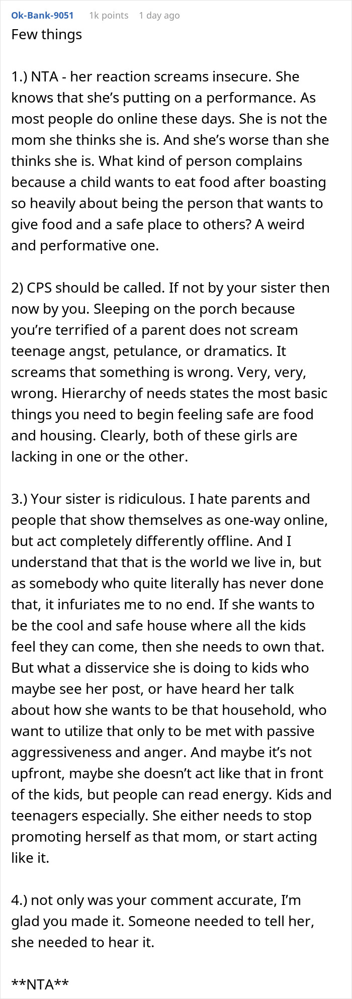 Woman Tells Sis To Stop Claiming Her House Is A Safe Place For Kids As She Ignores The Ones In Need Woman Tells Sis To Stop Claiming Her House Is A Safe Place For Kids As She Ignores The Ones In Need