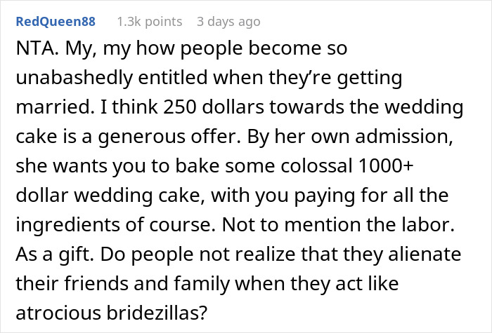 Hobby Baker Offers To Pay $250 Towards Cousin’s Wedding Cake As A Gift, Drama Ensues Hobby Baker Offers To Pay $250 Towards Cousin’s Wedding Cake As A Gift, Drama Ensues