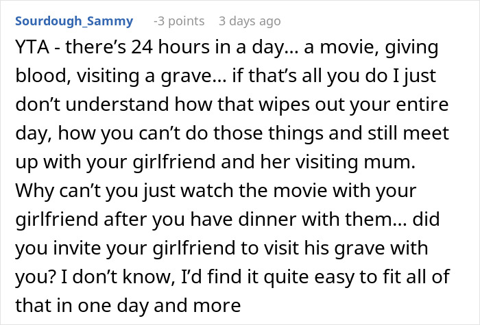 Man&rsquo;s Grief Ritual Ends In A Cold Breakup After GF Is Forced To Have Lunch Date With Mom Alone
