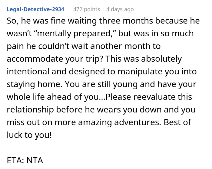 Woman Chooses Greece Vacation Over Helping Husband After Wisdom Teeth Removal, Family Livid