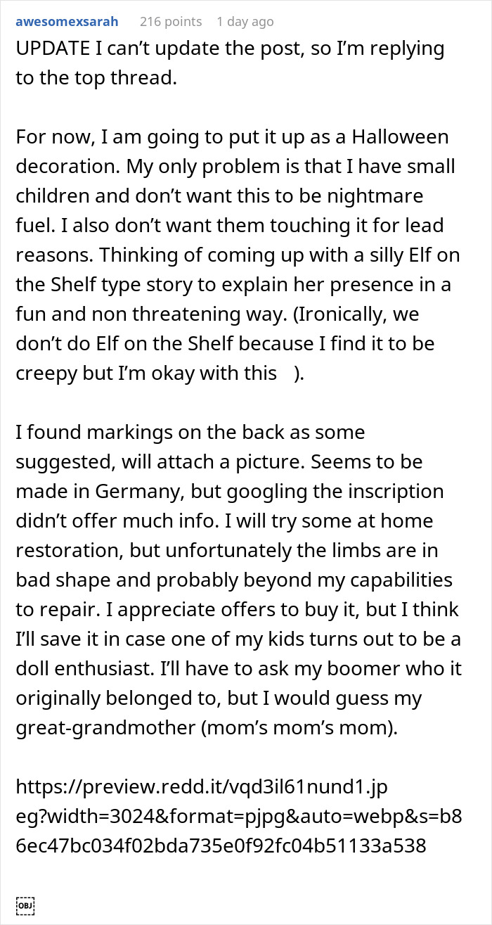 Woman Gets A &ldquo;Cursed&rdquo; Doll From Her Grandma, Wonders What To Do With It