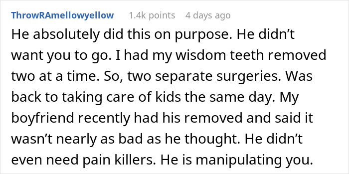 Woman Chooses Greece Vacation Over Helping Husband After Wisdom Teeth Removal, Family Livid