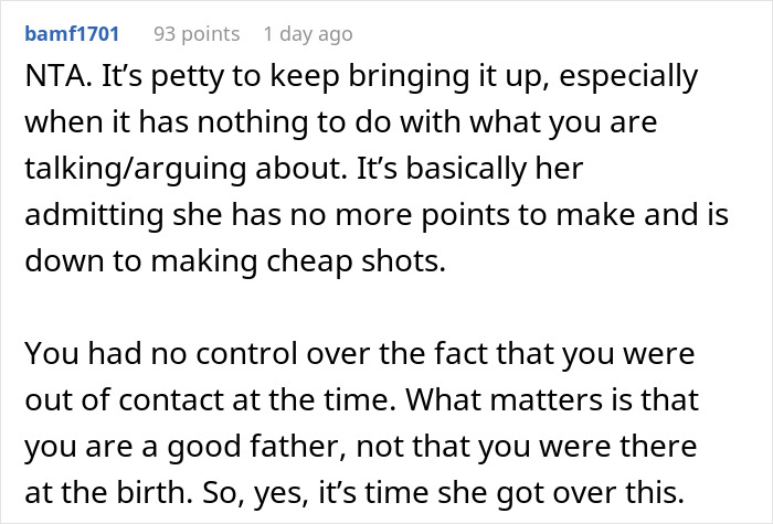 Husband Asks Wife To Get Over The Fact That He Missed Daughter's Birth: "Every Single Time" Husband Asks Wife To Get Over The Fact That He Missed Daughter's Birth: "Every Single Time"