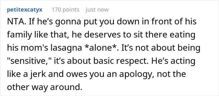 BF Keeps Mocking GF&rsquo;s Cooking In Front Of His Family, Gets Mad When She Jokes On Him In Response