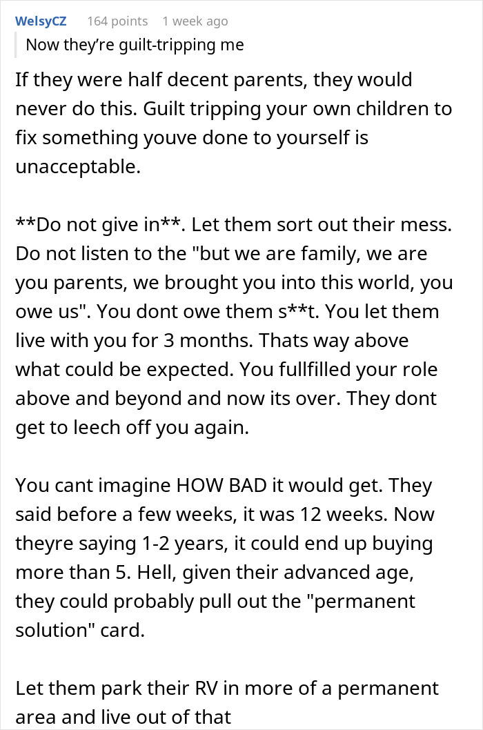 Woman Refuses To Take In Her Parents After They Regretted Pursuing Their Dream, Is Called Selfish