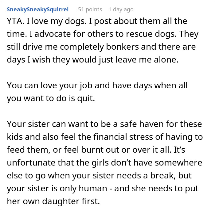 Woman Tells Sis To Stop Claiming Her House Is A Safe Place For Kids As She Ignores The Ones In Need Woman Tells Sis To Stop Claiming Her House Is A Safe Place For Kids As She Ignores The Ones In Need